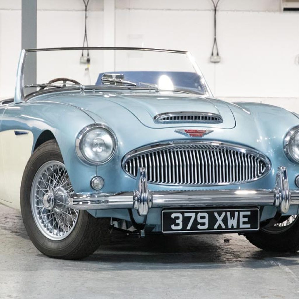 Year: 1962
Price: £90,000

• 1 of 355 MkII Two-Seaters
• New Restoration, Delivery Miles
• Healey Blue Metallic with Ivory
• Navy Interior