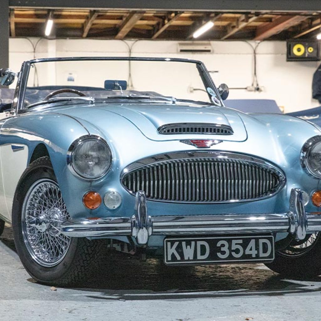 Year: 1966
Price: £TBA

• Healey Blue & Ivory
• Navy Interior
• Chrome Wires
• Wonderful Condition