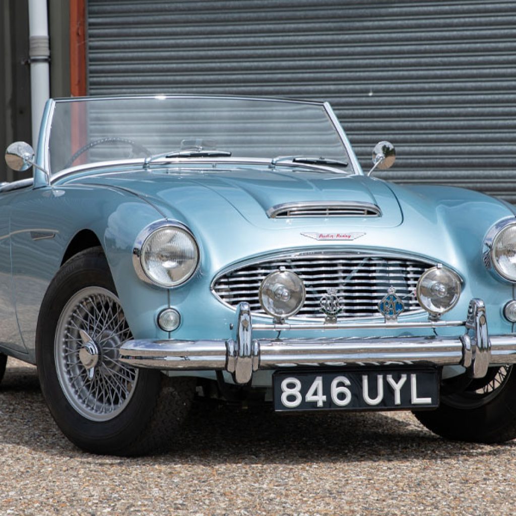 Year: 1959
Price: £80,000

• Healey Blue
• RM Fast Road Engine
• 4-Piston Brakes
• Telescopic Shocks